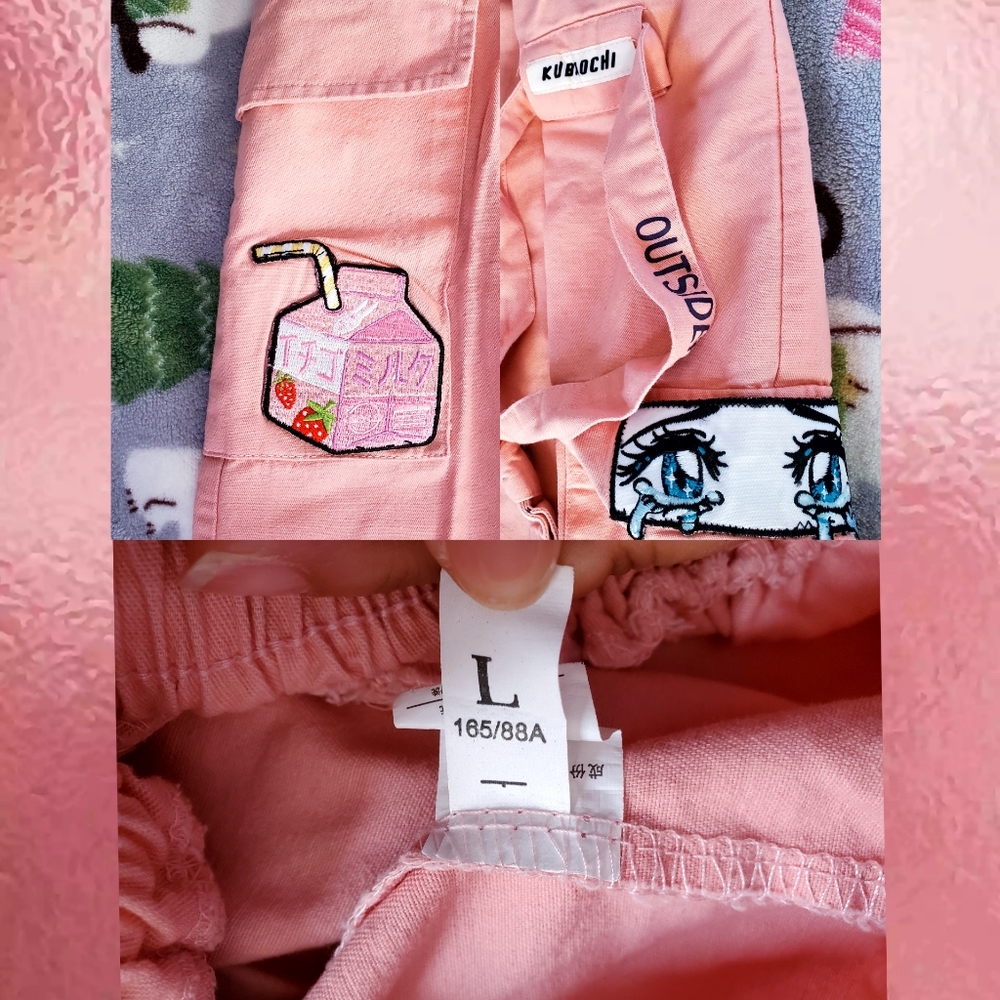 Peach Pink Capri's With Custom Patchwork - image 2